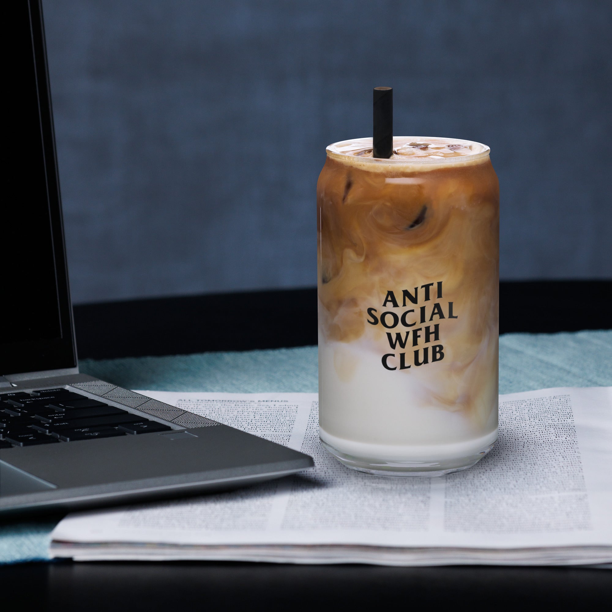 Anti Social WFH Club - Can-Shaped Glass