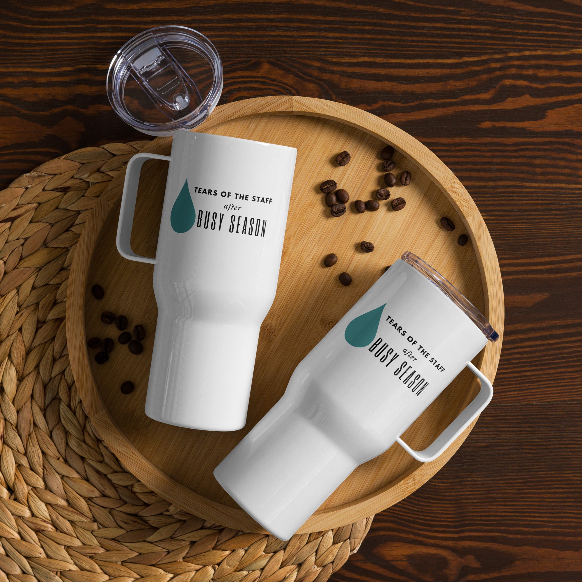 Tears of the Staff After Busy Season - Travel Mug with Handle