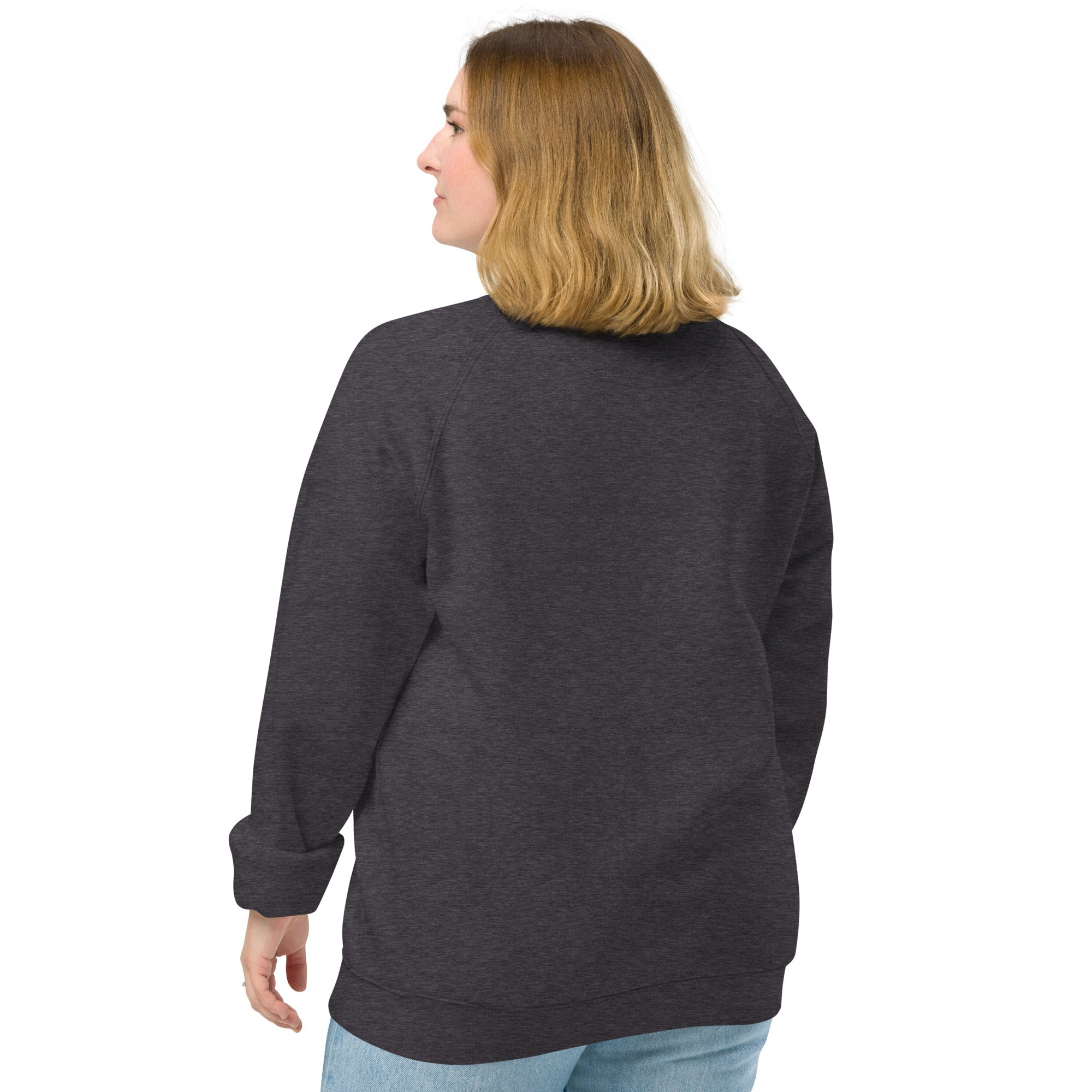 Small yet Mighty - Embroidered Unisex Organic Raglan Sweatshirt